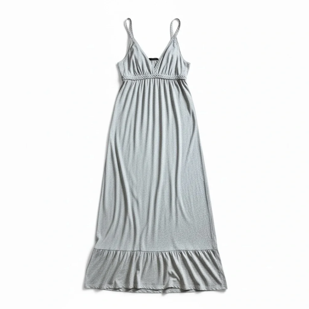 Y2K vintage Abercrombie & Fitch Gray lined Maxi Dress Cottagecore prairie scandi